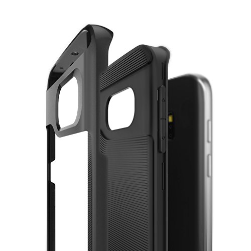 Caseology Funda Galaxy S6 Edge   Serie Wavelength  Fina Cubierta Protectora de Doble Capa con sujecion Texturizada  Negro - Black  para Samsung Galaxy S6 Edge  2015 