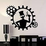 Wymw Vinilo Tatuajes De Pared Steampunk Hombre Arma Engranajes Decoración...