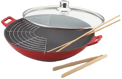 Baumalu 382872 Wok Fonte 36 cm Coloris Rouge Dégradé