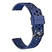 Produktbild Altsommer 22mm für Samsung Gear S3 Frontier Classic Armband Silikon Bracelet Armband Wristband Armband Ersatz Uhrarmband Edelstahl Faltschließe Uhr Armband Sportlich (Blau)