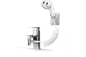 CHIKIXSON Waschbecken Wasserhahn Sprühset, Haarwäsche Handbrause Wasserhahn Spülset, Spülen-Sprayer-Schlauchaufsatz-Spülset für Badezimmer-Wäschewanne Kompatibel mit Rundhähnen