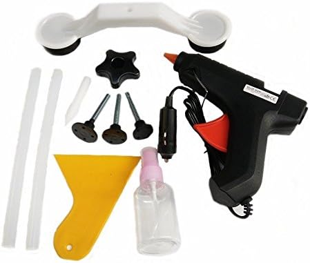 Auto Dent Repair Tools Hail Dent Removal Tools Set,12V Car Cigarette Lighter Charging Glue Gun,Bridge Puller,Glue Tabs,Glue Sticks,Dent Removal Pen etc. (11pcs)