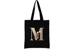 FINDING CASE 26 Letter Printed Canvas reusable grocery bags, Foldable Casual Travel HandBag, Shoulder Beach Tote Bags, Shopper bag eco friendly super strong washable Storage bags Shopping bag Canvas bag for Women