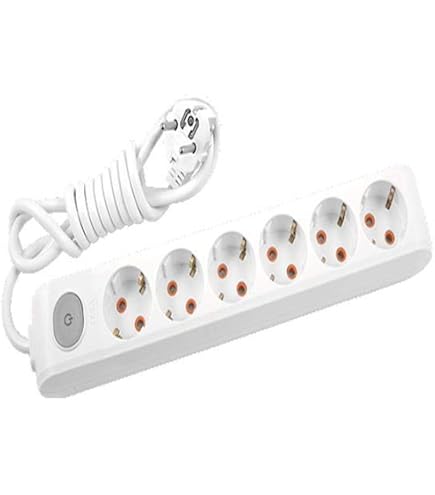 Viko Multi-Let Doppelsteckdose Mit Schutzkabel | 2 Meter Kabel Mit Kinderschutz | Schalter-Steckdosen-Kombination