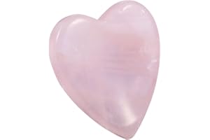 Nupuyai Pierre d'inquiétude pour le pouce en cristal de guérison, pierre de poche en forme de coeur pour le soulagement du stress de l'anxiété Reiki, Quartz Rose