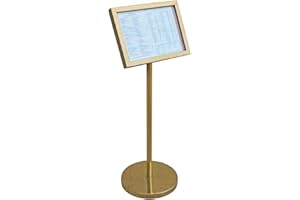 García de Pou 174.09 Porta Menús con Pie Incorporado, 27.5 x 115 Cm, Dorado