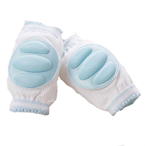 Set of 2 Cotton Mesh Baby Leg Warmers Knee Pads/Protect-Horizontal, Blue