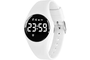 aswan watch Reloj Digital para niñas y niños con Podómetro,Distancia y Calorías sin APPs ni Móvil,cronómetro, Calendario, Despertador y luz-Reloj Infantil Deportivo con Correa de Silicona
