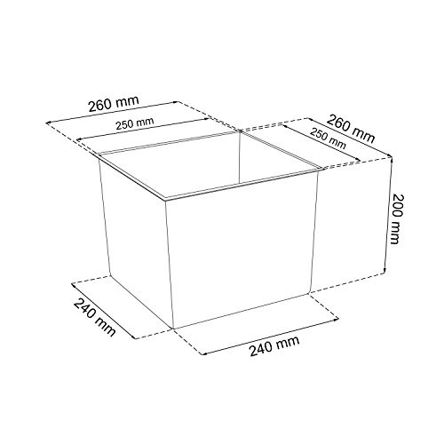 Großer Pflanzkübel 26,6L Blumentopf inkl.Einsatz Kunststoff weiss URBI SQUARE 7 Farben Hochglanz - 3