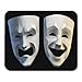 Produktbild Luancrop Mauspads Theaterdrama Tragikomische Theatermasken Tragödie und Komödie Grotesk 3D gerendert Black Face Comedian Mauspad für Notebooks, Desktop-Computer Matten Büromaterial