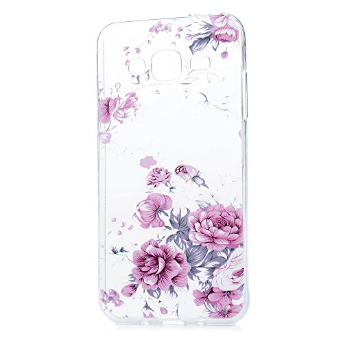 Badalink H  lle f  r Samsung  Galaxy J3 2016 Silikon Handy H  lle Schutzh  lle Rosa Rose Muster Ultra Slim Weich TPU Gummi Bumper Case Protective Back
