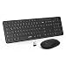 Produktbild Wireless Tastatur mit Maus Combo, Jelly Comb 2,4Ghz Ultra Dünne Drahtlose Full-Sized Tastatur und Maus (QWERTZ, Deutsches Layout) für Laptop PC und Smart TV, Schwarz