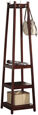Floor racks Creative Retro Solid Wooden Hanging Hanger Bedroom Coat Rack Color Optional Coat racks ( Color : Brown )