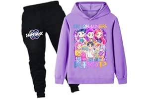 Hongdecai KPop Demon Hunters Girls Tracksuit Hoodies Kids Streetwear Long Sleeve Hoodies Cartoon Print Sweatshirt 2-13 Years