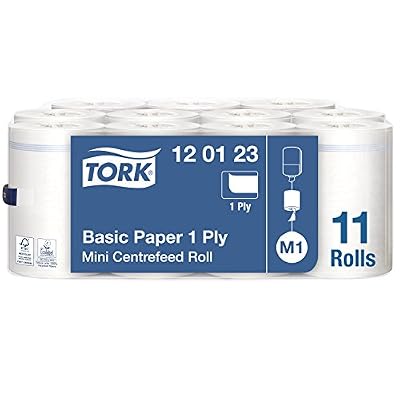 Tork 120123 Papier d'essuyage Universal - Blanc - 1 pli - lot de 11 rouleaux - 11 x 120 m