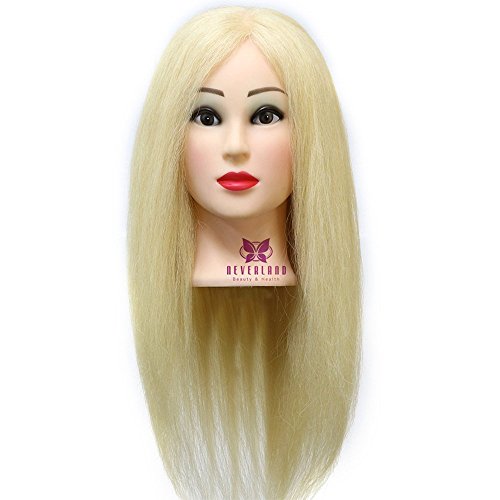 Neverland 23 inch Long 100% Hair Practice Mannequin Manikin Training Head with Clamp Blonde UK Stock