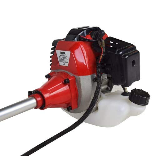 KUDA CN-520 Desbrozadora Motor de Gasolina, 2 tiempos, Barra Partida con disco 3 puntas, cabezal de hilo, arnés, roja, 52 cc