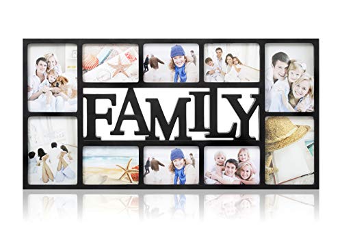 Arpan Family Multi Aperture Photo Picture Frame Holds 10 Photos - Black by ARPAN