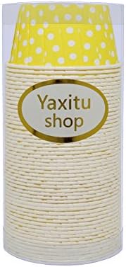 Yaxitu 50Pcs Wave Point Paper Cake Cup Cupcake Cases Liners Muffin Kitchen Baking Wedding Party Cake Baking Cup (Yellow)
