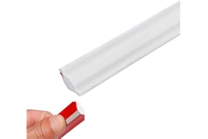 JEWELTH Flexible Wall Corner Molding Trim, 5M/16.4FT Long Self Adhesive Caulk Strip Peel and Stick Trim for Cabinet Edge, Tile Edge, Ceilings, Countertops (White, M/18mm*10.5mm)