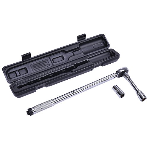 Costway Automatischer Drehmomentschlüssel Set 1/2 Zoll 28-210NM mit 125mm Verlängerung und Steckschlüsseln 17/19, 21mm - 2