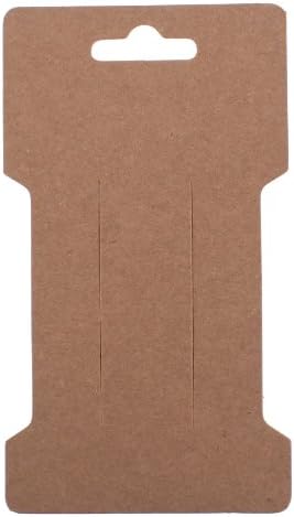 Trimweaver 100-Piece Rectangular Hair Clip Display Cards, Kraft Brown