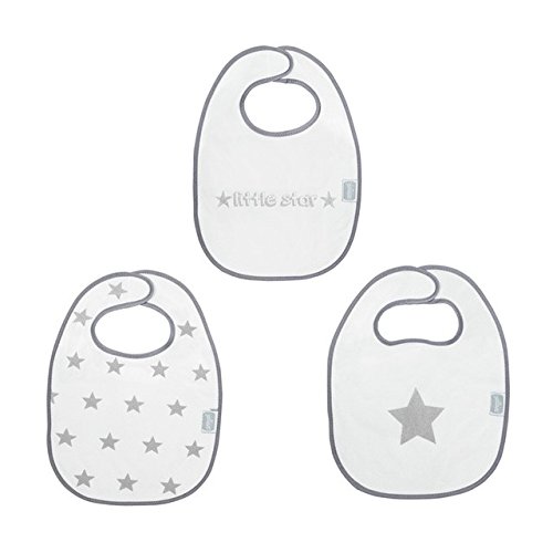 Jollein 029-566-64966 Lätzchen Frottee Little star 3 pack, grau