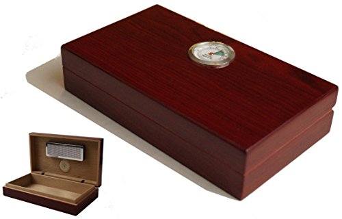 GERMANUS Tragbarer Reise Humidor in braun mit GERMANUS Humidor Brevier II