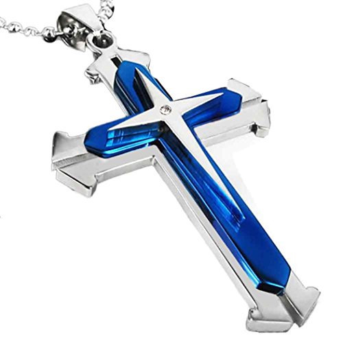 Preisvergleich Produktbild OverDose Unisex Männer Edelstahl Kreuz hängende Halsketten Kette