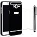 Produktbild Sunnycase Samsung Galaxy Grand Prime G530/G530H/G530FZ/G5308W/G5309W/G5306W 5.0” Popular Beliebt Detachable Luxus HARTE PC + Metall Aluminium Bumper Rahmen Case Frame Hybrid Schutz Hülle/Tasche/Schutzhülle + HD Super Klare Displayschutzfolie + Stylus Stift Touch Pen, Black Schwarz