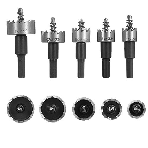 Mohoo 5PCS Carbide Spitze HSS Bohrer Lochsäge Set Edelstahl Metall Legierung 16-30mm - 4