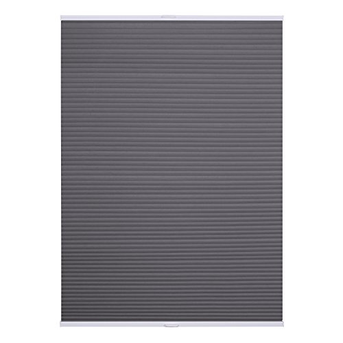 Lichtblick PTT.110.130.02 Plissee Klemmfix TOP, Thermo, ohne Bohren, verspannt - Grau 110 x 130 cm (B x L)