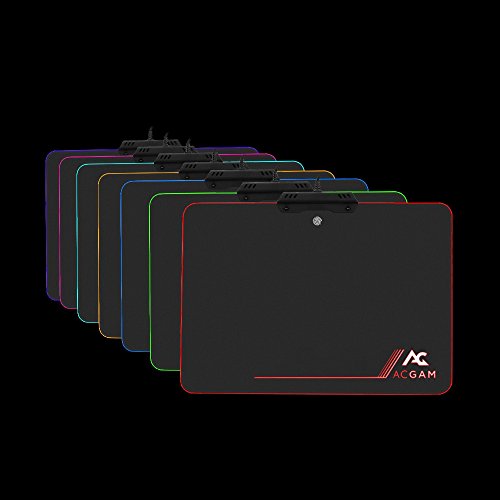 ACGAM P09 RGB Alfombrilla Gaming Para Rat  n 350mm x 250mm x 0 36mm iluminaci  n RGB Para Gaming Color Negro