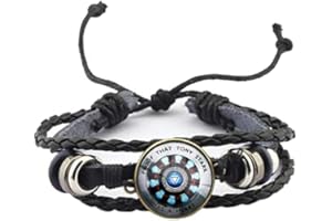 GIONATAN SHOP Bracciale Cuore Reattore Iron Man 3D Tony Stark Arc Reactor Braccialetto Eroe Fan