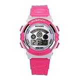 YEARNLY Kinder Digitaluhr, Jungen Mädchen 3ATM Wasserdicht 5 Farben LED Multifunktions Sport Outdoor Armbanduhren mit Alarm