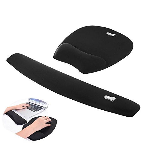 Kit Teclado ergon  mico y rat  n EEEKit con espuma con efecto memoria Resto de mu  eca Mousepad  Ultra suave Pad de teclado  Wrist Rest Pad Kit 