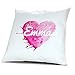 Produktbild Kopfkissen mit Namen Emma - Motiv Painted Heart, 40 cm, 100% Baumwolle, Kuschelkissen, Liebeskissen, Namenskissen, Geschenkidee