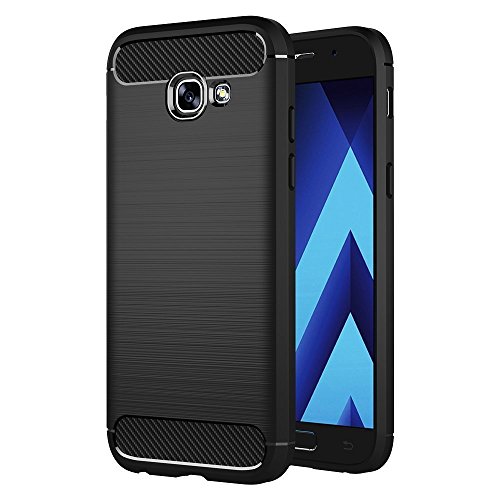 Samsung Galaxy A3 2017 Hülle Case, Elekin Soft-Flex Capsule Premium Schwarz TPU Handyhülle Schutzhülle Schmaler Telefonschutz für das Samsung Galaxy A3 2017 - Schwarz