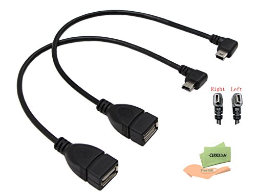 USB 2.0 Verlängerung cable-cerrxian 22,9 cm Mini USB-Kabel Combo Mini USB Winkel rechts und links Winkel Stecker auf USB Typ A 2.0 weiblich Daten und Ladekabel (1 Paar & # xff09;