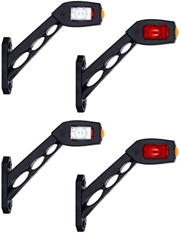 4 x LED Side Marker Light 12V 24V E-marked Car Truck Lorry Trailer Camper Caravan Van Position Lamp Tail Triple function Red White Orange Universal