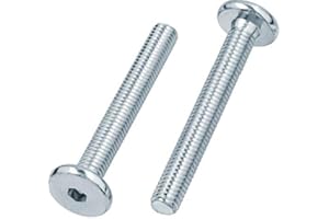 HEXATON Viti per Mobili a Testa Piata con Cava Esagonale | Completamente filettato | Acciaio Zincato | M6 x 25 mm | 50 Pezzi