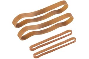 SHAPPY 60 Pièces Ensemble de Bandes en Caoutchouc, Grandes Bandes Élastiques pour les Fournitures de Bureau Famille Scolaires, 100 par 5 mm, 160 par 10 mm, Jaune Foncé