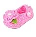 Vovotrade® For 0-1 Years Old Baby Shoes Baby Girls Crib Crochet Handmade Knit Sock Infant Rose Shoes (Pink)