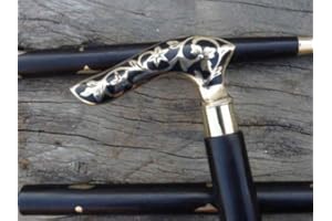 NAUTICAL REPLICA HUB Mozzo nautico Replica Ottone Antico Vittoriano Maniglia Legno Stile Vintage Bastone Da Passeggiata