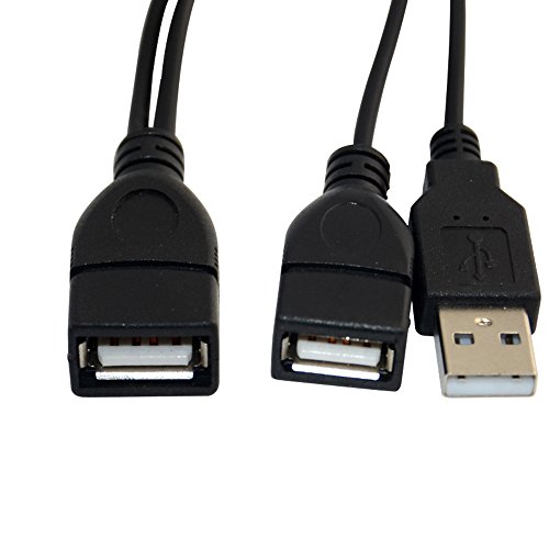 USB 2.0 A Stecker auf 2 Doppel USB Kupplung Y Splitter Hub Stromkabel Adapter Kabel 30cm - 2