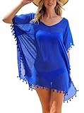 camisolas playa zara El estilo de la borla y el diseño único con lindo pompón a lo largo del vestido de baño de hem beach está de moda.