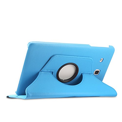 Infiland Samsung Galaxy Tab E 9.6 Hülle Case – PU Ledertasche lederhülle 360° Drehbarer Stand Cover Case Schutzhülle Tasche Etui für Samsung Galaxy Tab E T560N / T561N 24,3 cm (9,6 Zoll) Tablet-PC(Hellblau) - 4