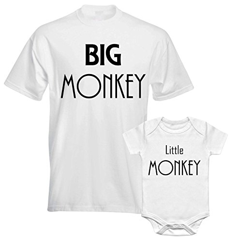 Big Monkey Little Monkey Funny Slogan Fathers Daddy Dad Son