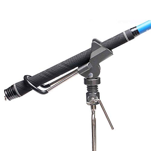 Kingt - Supporto Stabile per Canna da Pesca, Regolabile, in Acciaio, per canne da Pesca, per la Pesca a Partire dal Mare, Terreni sabbiosi o Rocce