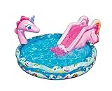 Maße: 177x203x83 cm Siva Wasserpark Unicorn Planschbecken mit Rutsche